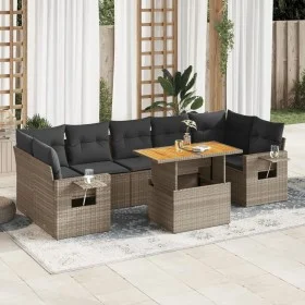 Set de sofás de jardín y cojines 8 piezas ratán sintético gris by , Garden sets - Ref: Foro24-3327126, Price: 549,57 €, Disco...