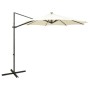 Sombrilla voladiza con poste y luces LED 300 cm arena de vidaXL, Sombrillas - Ref: Foro24-312336, Precio: 122,40 €, Descuento: %