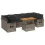 Set de sofás de jardín y cojines 8 piezas ratán sintético gris by , Garden sets - Ref: Foro24-3327126, Price: 549,57 €, Disco...