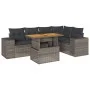 Set de muebles de jardín 6 pzas y cojines ratán sintético gris de , Conjuntos de jardín - Ref: Foro24-3327378, Precio: 436,93...