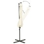 Sombrilla voladiza con poste y luces LED 300 cm arena de vidaXL, Sombrillas - Ref: Foro24-312336, Precio: 122,40 €, Descuento: %