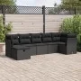 Set de sofás de jardín 7 pzas con cojines ratán sintético negro by , Garden sets - Ref: Foro24-3325301, Price: 449,25 €, Disc...