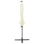 Sombrilla voladiza con poste y luces LED 300 cm arena de vidaXL, Sombrillas - Ref: Foro24-312336, Precio: 117,52 €, Descuento: %
