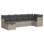 Set de sofás de jardín 7 pzas con cojines ratán PE gris claro von , Gartensets - Ref: Foro24-3325308, Preis: 465,16 €, Rabatt: %