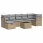 Set de sofás de jardín y cojines 8 piezas ratán sintético beige by , Garden sets - Ref: Foro24-3325315, Price: 509,16 €, Disc...