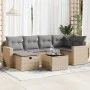 Set sofás de jardín 7 piezas y cojines ratán sintético beige by , Garden sets - Ref: Foro24-3325395, Price: 471,78 €, Discoun...