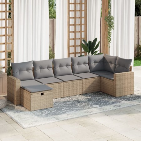 Set sofás de jardín 7 piezas y cojines ratán sintético beige von , Gartensets - Ref: Foro24-3325405, Preis: 474,05 €, Rabatt: %