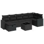 Set de sofás de jardín y cojines 8 piezas ratán sintético negro by , Garden sets - Ref: Foro24-3325411, Price: 508,71 €, Disc...