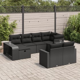 Set de sofás de jardín y cojines 10 pzas ratán sintético negro de , Conjuntos de jardín - Ref: Foro24-3326059, Precio: 581,51 €