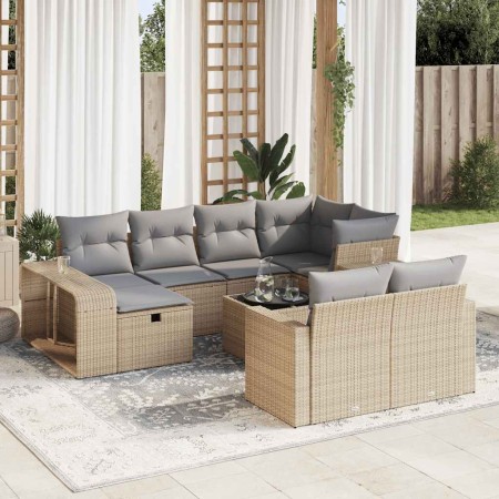 Set de sofás de jardín 11pzas con cojines ratán sintético beige von , Gartensets - Ref: Foro24-3326073, Preis: 630,24 €, Raba...