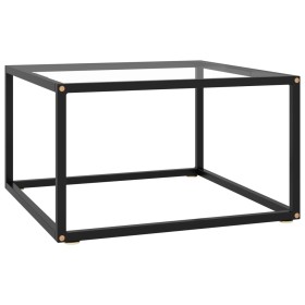 Mesa de centro negra con vidrio templado 60x60x35 cm