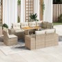 Set de sofás de jardín con cojines 9 pzas ratán sintético beige de , Conjuntos de jardín - Ref: Foro24-3327390, Precio: 763,9...