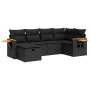 Set de sofás de jardín 6 piezas y cojines ratán sintético negro by , Garden sets - Ref: Foro24-3325968, Price: 438,00 €, Disc...