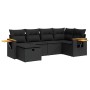 Set de sofás de jardín 6 piezas y cojines ratán sintético negro von , Gartensets - Ref: Foro24-3325968, Preis: 463,37 €, Raba...