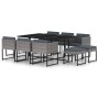 Garden dining set 11 pieces with gray synthetic rattan cushions by vidaXL, Garden sets - Ref: Foro24-313101, Price: 692,10 €,...