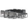 Garden dining set 11 pieces with gray synthetic rattan cushions by vidaXL, Garden sets - Ref: Foro24-313101, Price: 747,42 €,...