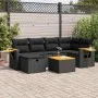 Set de sofás de jardín 7 pzas con cojines ratán sintético negro by , Garden sets - Ref: Foro24-3325975, Price: 473,93 €, Disc...