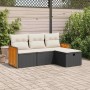 Juego de sofás jardín 4 pzas con cojines ratán sintético negro by , Garden sets - Ref: Foro24-3326004, Price: 254,93 €, Disco...