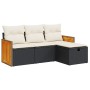Juego de sofás jardín 4 pzas con cojines ratán sintético negro by , Garden sets - Ref: Foro24-3326004, Price: 254,93 €, Disco...