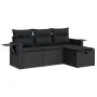 Juego de sofás jardín 4 pzas con cojines ratán sintético negro by , Garden sets - Ref: Foro24-3325451, Price: 304,28 €, Disco...