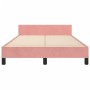 Estructura de cama sin colchón terciopelo rosa 120x200 cm