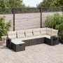 Set de sofás de jardín 7 pzas con cojines ratán sintético negro by , Garden sets - Ref: Foro24-3325502, Price: 421,78 €, Disc...