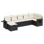 Set de sofás de jardín 7 pzas con cojines ratán sintético negro by , Garden sets - Ref: Foro24-3325502, Price: 421,78 €, Disc...