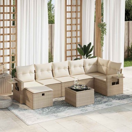 Set de sofás de jardín y cojines 8 piezas ratán sintético beige von , Gartensets - Ref: Foro24-3325514, Preis: 585,86 €, Raba...