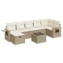 Set de sofás de jardín y cojines 8 piezas ratán sintético beige by , Garden sets - Ref: Foro24-3325514, Price: 585,63 €, Disc...
