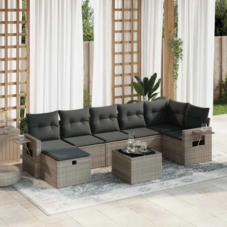 Set de sofás de jardín y cojines 8 piezas ratán sintético gris von , Gartensets - Ref: Foro24-3325516, Preis: 487,04 €, Rabat...