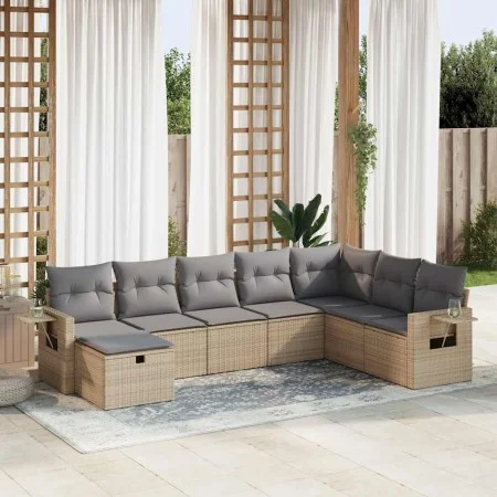 Set de sofás de jardín y cojines 8 piezas ratán sintético beige de , Conjuntos de jardín - Ref: Foro24-3325535, Precio: 514,0...