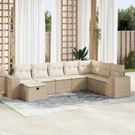 Set de sofás de jardín y cojines 8 piezas ratán sintético beige von , Gartensets - Ref: Foro24-3325734, Preis: 577,86 €, Raba...