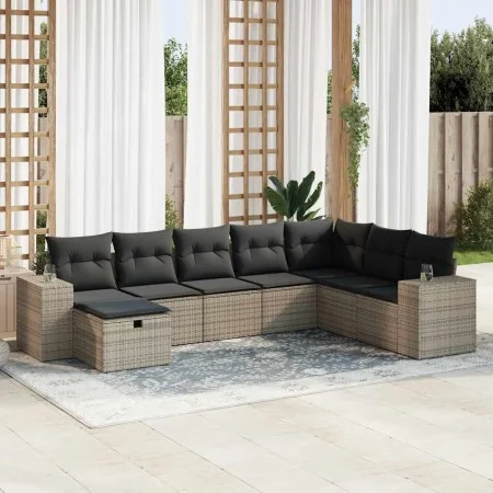 Set de sofás de jardín y cojines 8 piezas ratán sintético gris by , Garden sets - Ref: Foro24-3325736, Price: 508,30 €, Disco...