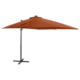Cantilever parasol with pole and terracotta LED lights 250 cm by vidaXL, Umbrellas - Ref: Foro24-312327, Price: 163,91 €, Dis...