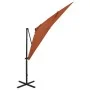 Cantilever parasol with pole and terracotta LED lights 250 cm by vidaXL, Umbrellas - Ref: Foro24-312327, Price: 163,91 €, Dis...