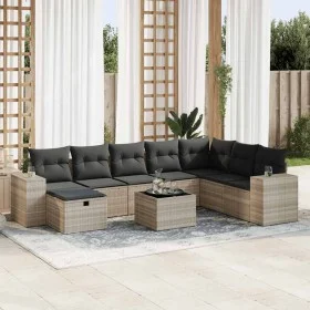 Set muebles jardín 9 pzas y cojines ratán sintético gris claro von , Gartensets - Ref: Foro24-3325748, Preis: 624,00 €, Rabat...