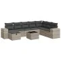 Set muebles jardín 9 pzas y cojines ratán sintético gris claro by , Garden sets - Ref: Foro24-3325748, Price: 624,00 €, Disco...