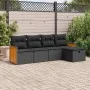 Set de muebles de jardín 5 pzas y cojines ratán sintético negro de , Conjuntos de jardín - Ref: Foro24-3326010, Precio: 320,0...