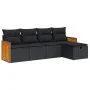 Set de muebles de jardín 5 pzas y cojines ratán sintético negro de , Conjuntos de jardín - Ref: Foro24-3326010, Precio: 320,0...
