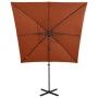 Ampelschirm mit Mast und terrakottafarbenen LED-Leuchten 250 cm von vidaXL, Sonnenschirme - Ref: Foro24-312327, Preis: 155,05...