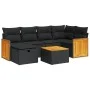 Set de sofás de jardín 7 pzas con cojines ratán sintético negro von , Gartensets - Ref: Foro24-3326031, Preis: 435,88 €, Raba...
