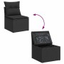 Set de sofás de jardín 7 pzas con cojines ratán sintético negro by , Garden sets - Ref: Foro24-3326031, Price: 440,29 €, Disc...