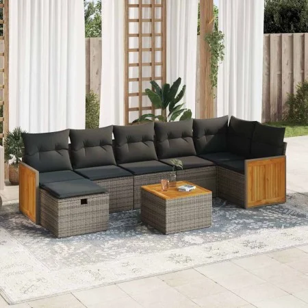 Set de sofás de jardín y cojines 8 piezas ratán sintético gris by , Garden sets - Ref: Foro24-3326050, Price: 492,64 €, Disco...