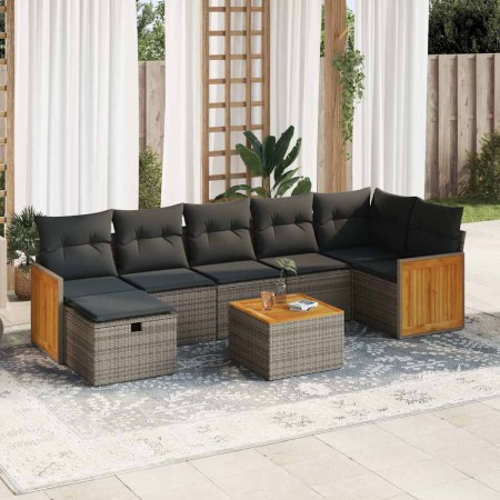 Set de sofás de jardín y cojines 8 piezas ratán sintético gris von , Gartensets - Ref: Foro24-3326050, Preis: 489,09 €, Rabat...