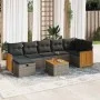 Set de sofás de jardín y cojines 8 piezas ratán sintético gris by , Garden sets - Ref: Foro24-3326050, Price: 492,64 €, Disco...