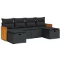 Set de sofás de jardín 6 piezas y cojines ratán sintético negro von , Gartensets - Ref: Foro24-3326052, Preis: 370,68 €, Raba...