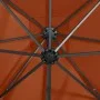 Cantilever parasol with pole and terracotta LED lights 250 cm by vidaXL, Umbrellas - Ref: Foro24-312327, Price: 163,91 €, Dis...