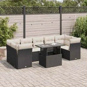 Set de sofás de jardín y cojines 8 piezas ratán sintético negro de , Conjuntos de jardín - Ref: Foro24-3326117, Precio: 537,6...