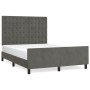 Estructura de cama sin colchón terciopelo gris oscuro 140x190cm en Camas y somieres | Comprar online en Foro24