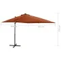 Cantilever parasol with pole and terracotta LED lights 250 cm by vidaXL, Umbrellas - Ref: Foro24-312327, Price: 163,91 €, Dis...